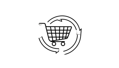 Shopping Cart Recycling Icon.