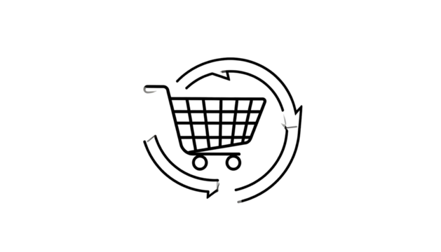 Shopping Cart Recycling Icon.