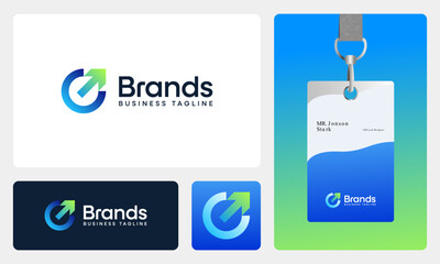 Modern Business Growth Logo Design &ndash; Abstract Arrow Up Icon for Corporate, Finance and Branding Identity