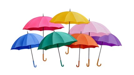 Obraz premium An arrangement of vibrant, multicolored umbrellas creating a visually captivating and harmonious pattern