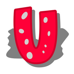 Polkadot red Font style Alphabet