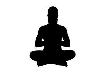 Silhouette of a person in lotus position.