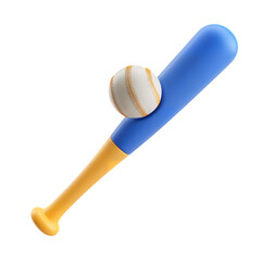 baseball bat and ball on transparent background