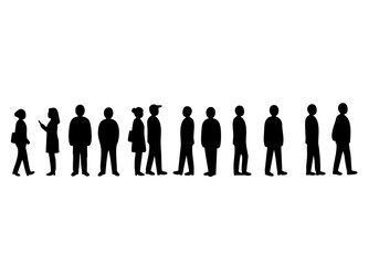 A group of people silhouetted against a background