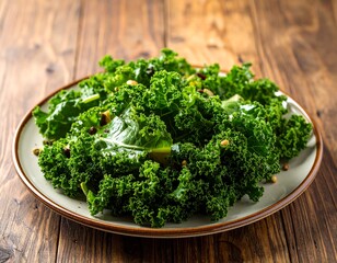 Fototapeta premium Fresh kale salad on a plate