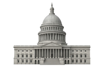 Fototapeta premium United States Capitol building transparent background with dome