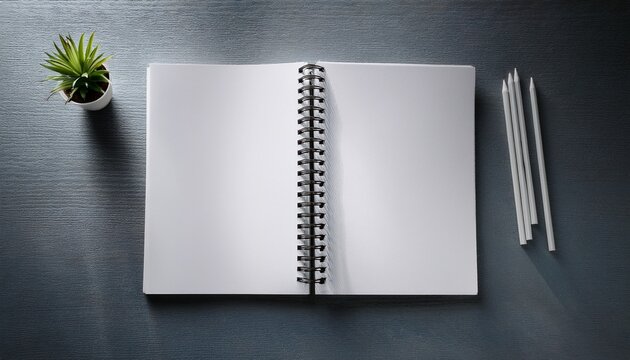 blank spiral notebook ready for notes ideas planning journal writing stationery paper office supplies mockup design