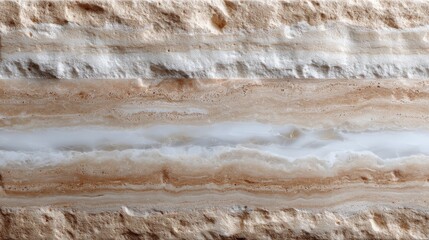 Elegant Beige Stone Texture with Horizontal Layered Patterns for Interior Design and Architecture Detailed Marble Background