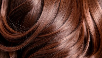 Naklejka premium radiant locks showcase the beauty and shine of long wavy brown hair for hair care color and beauty product campaigns highlighting hair texture color and health with subtle waves