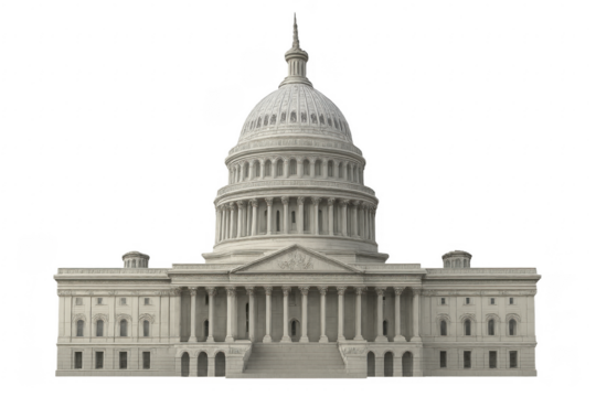 United States Capitol building transparent background representing government