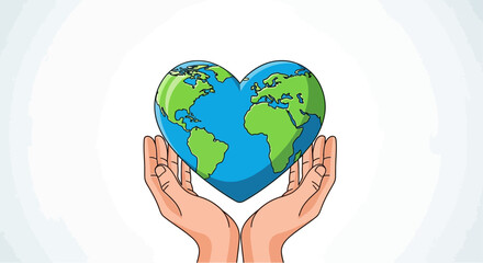 Hands Holding HeartShaped Earth A Symbol of Environmental Care.