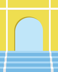 podium background vibrant colorful blue and yellow