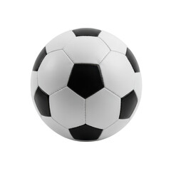 Fototapeta premium Black and white soccer ball isolated PNG with Transparent Background
