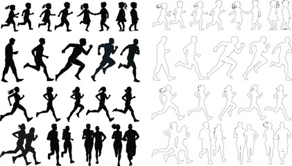 People line art Icon. Profile and people silhouette collection. User profile symbol. Group of people or group of users collection. Perfect can use in demographic, social media, and team concept.