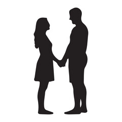 Couple silhouette on beach sunset with text above