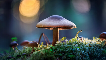 Fototapeta premium Macro Of Mushrooms In The Forest