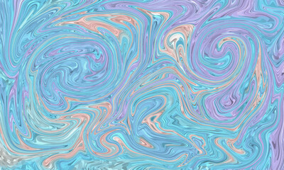 Soft pastel abstract fluid swirl with blue, lavender, and peach marble texture, dreamy liquid paint background for modern art, design, and digital wallpaper | abstract blue background