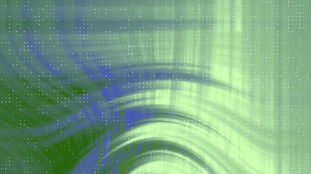 Abstracts Twirl Blink Dot, Abstract animated background with flowing lines and data points in green and blue tones,  Stock royalty free video.