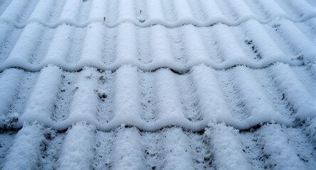 Snow Covered Roof Tiles
