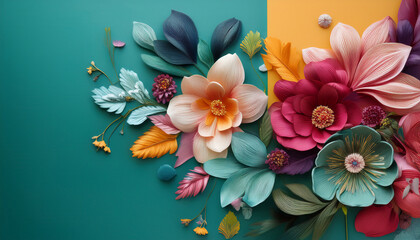 Obraz premium Unique Fashion Design Featuring Floral Elements In Striking Colors