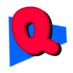 Red Font style Alphabet