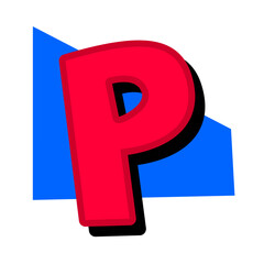 Red Font style Alphabet