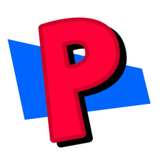 Red Font style Alphabet