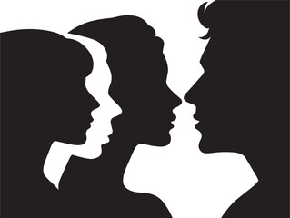 Social websites silhouette vector illustration solid black symbol for user profile