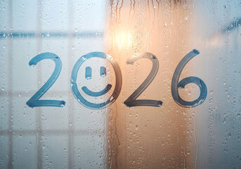 Happy new year 2026, smile and positive vibes
