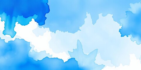 Abstract blue and white watercolor wash texture background, cold, paint