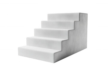White foam steps ascending against black background isolated on a transparent background ascent rise