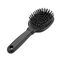 Black hair brush for grooming and styling isolated PNG with Transparent Background