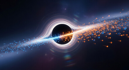 Exploring the cosmic dance of a black hole outer space digital art sci-fi environment high-resolution viewpoint