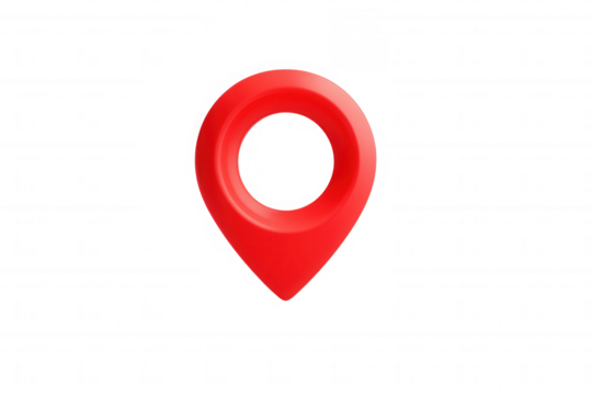 Red location marker icon on black background isolated on a transparent background navigation
