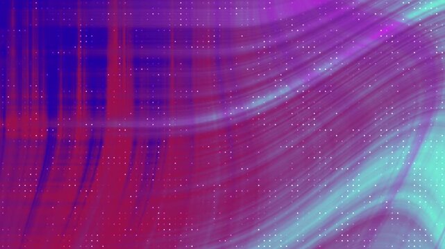 Abstracts Twirl Blink Dot, Abstract digital background with flowing waves and a grid of small white dots, looping,  royalty free stock.