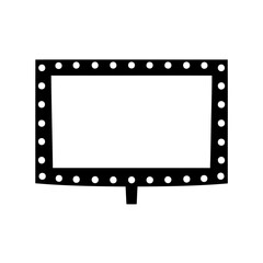 Obraz premium Black and White Silhouette of a Classic Stage or Theater Sign