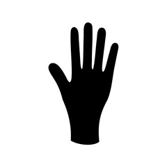 Obraz premium Silhouette of a human hand, five fingers, symbol of stop, sign