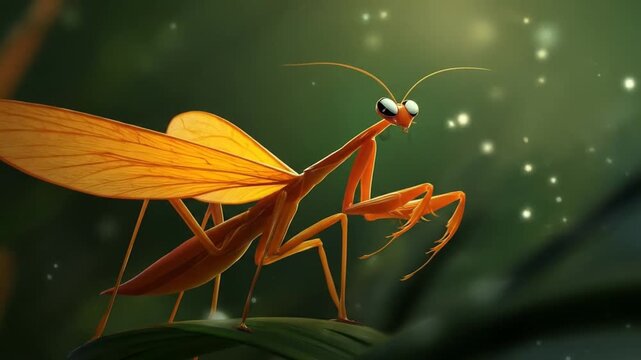 Orange praying mantis