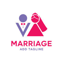 Fototapeta premium Wedding logo icon vector template