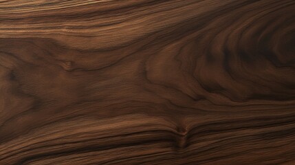 Obraz premium A close-up shot of the surface of walnut wood, showcasing its rich colors and natural textures, presenting a realistic effect, perfect for interior design projects or as wallpaper.