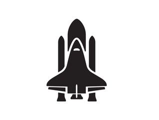 Space technology silhouette icon vector illustration solid black symbol for aerospace