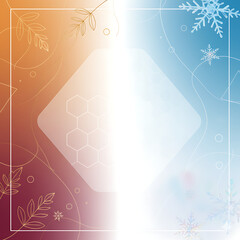 Modern Winter Holiday Abstract Gradient Background and Frame