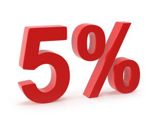 3d rendered 5 percent discount