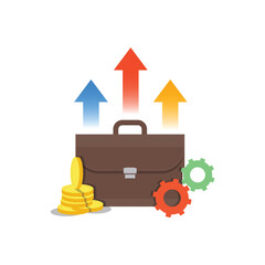 Business Growth and Investment Concept with Briefcase and Coins