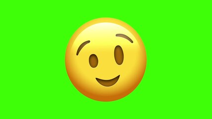 Winking Face emoji animated. Winking Face emoji animation 4k on green screen. - Powered by Adobe