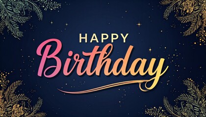 Naklejka premium Happy Birthday Typography Vector