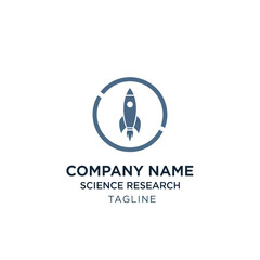 Modern Blue Rocket Logo for Science Research Company Branding, Flat Vector Elements, Vector Illustration, Simple Vector, Stylized Vector Drawing, Vector Template, Clean Vector Style, Minimalist