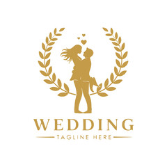 Obraz premium Wedding logo icon vector template