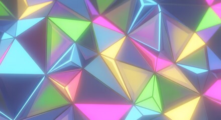 Digital Technology Abstract A Vibrant Digi Triangles Composition
