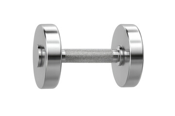 Fototapeta premium Chrome fitness dumbbell for strength training workout